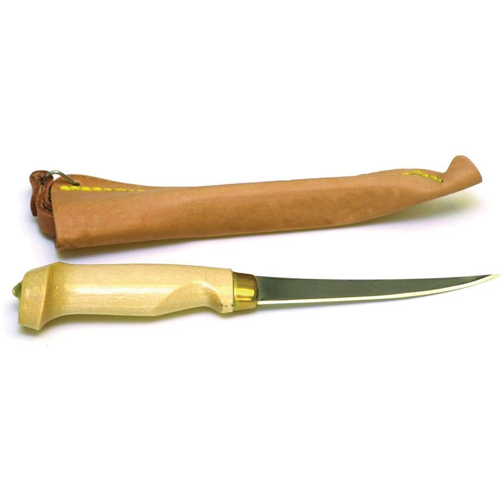 Eagle Claw 6” Wood Handle Fillet Knife with Stainless Steel Blade and Sheath