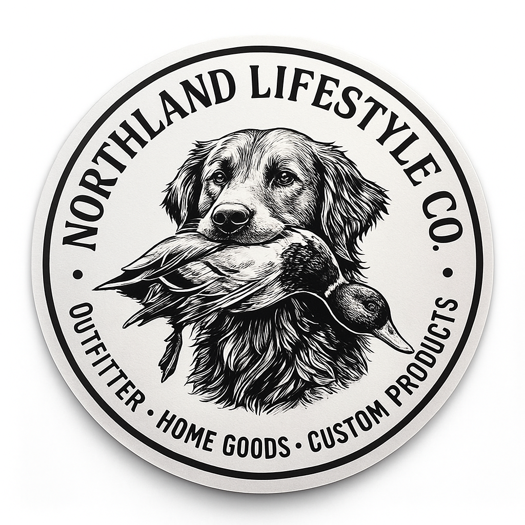 UV printed embossed Field Classic vinyl sticker with outdoor heritage design