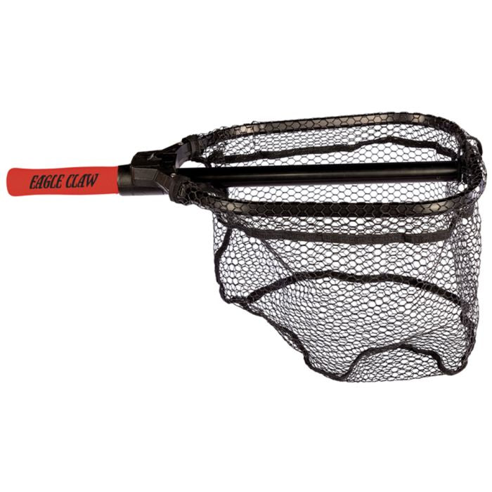 Eagle Claw Folding Landing Net with Telescopic Handle and Rubber Mesh