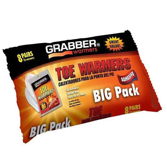 Grabber Toe Warmers Big Pack – Adhesive Disposable Toe Warmers (8 Pairs / 16 Warmers)