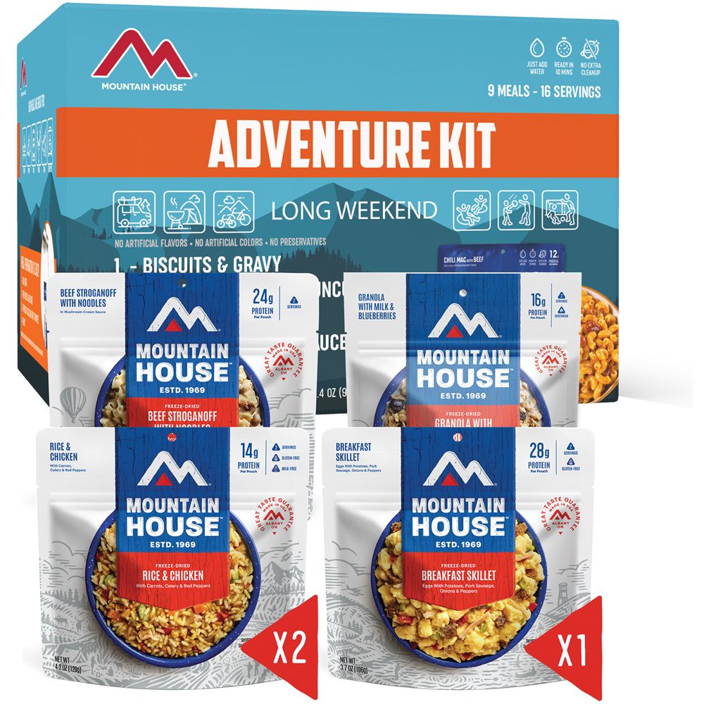 Mountain House Adventure Weekender Kit | Freeze-Dried Meals for Camping & Backpacking