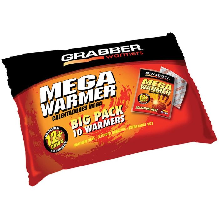 Grabber Mega Hand Warmers – Big Pack Disposable Hand Warmers (Up to 10 Hours of Heat)