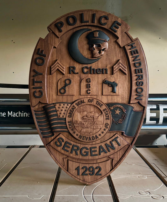 Custom Carved Wood Badge Plaque | Personalized Police, Firefighter, Military, Security & EMS Wall Decor | PCS, ETS, Retirement Gift | Northland Lifestyle Company
