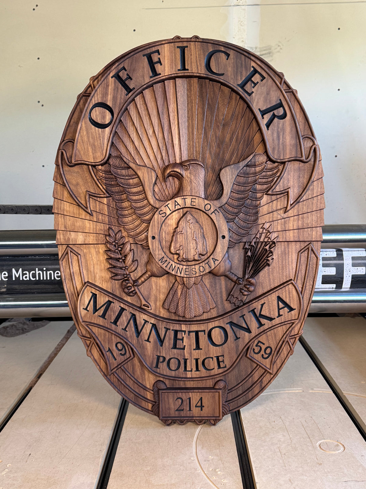 Custom Carved Wood Badge Plaque | Personalized Police, Firefighter, Military, Security & EMS Wall Decor | PCS, ETS, Retirement Gift | Northland Lifestyle Company