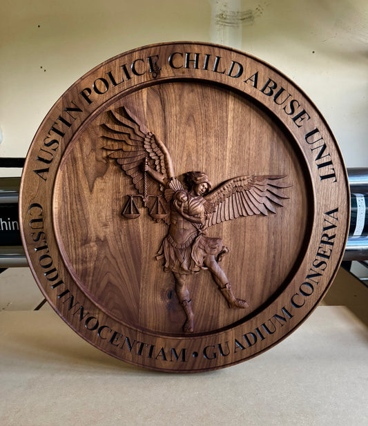Custom Carved Wood Unit Logo Plaque | Personalized Police Sign | Firefighter, Military, Security & EMS Wall Decor | PCS/Retirement Gift | Northland Lifestyle Company